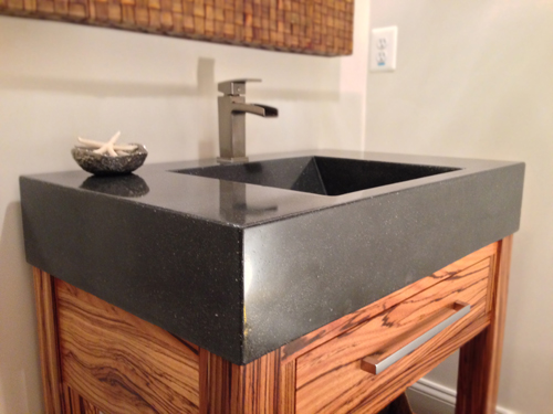 Peoples Choice Award Winner Zebrawood Vanity and Sink by Andrew Seaman